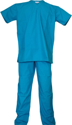 LOYAL NEEDS Scrub Suit Male ( LT-S ) Shirt, Pant Hospital Scrub(Light Teal S)
