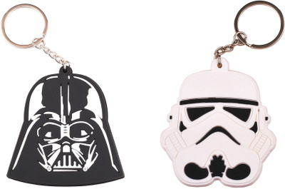 

Techpro Doublesided Rubber Starwar Stormtrooper Face & Starwar Anakin Skywalker Darth Vader Face Combo Pack Key Chain
