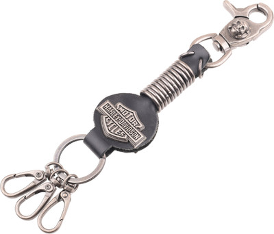 

Techpro Doublesided Black Leatherite Heavyduty Metal Locking Harley Davidson Motor Cycles Key Chain