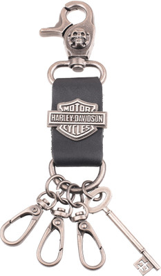 

Techpro Doublesided Leatherite Heavyduty Black Harley Davidson Key Chain
