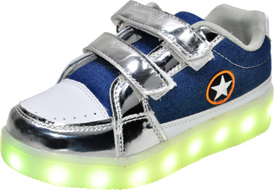 

Yellow Bee Boys Velcro Sneakers(Blue