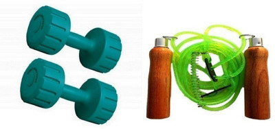 

Venom GREEN COLOR 1KG VINYL PLASTIC DUMBELL AND GREEN COLOR WOODEN HANDLE SKIPPING ROPE Gym & Fitness Kit