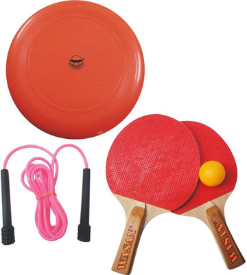 

Wasan Indoor Sports Set - TT Racquet / Slim Handle Skipping Rope / Frisbee Table Tennis Kit
