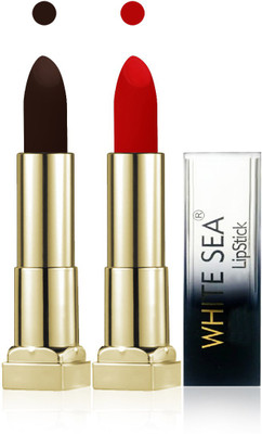 

White sea cosmetics makeup lady velvet matte lipstick set of 2 lip stick(red chcolate)