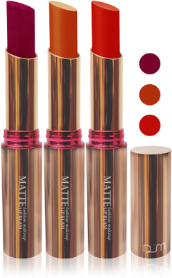 

Femina09 velvet matte lady blam Enriched with Vitamin E lipstick women fashion color cosmetics makeup combo set of 3 color(maroon orange red, 15 g)