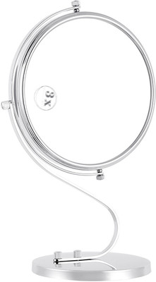 

Foolzy Makeup Mirror 8-Inch Magnifying 1x/3x Magnification Double-Sided Cut & Curvy Vanity Countertop, Shaving Mirror/Bathroom Mirror Rotating Table Top Mirror MIR-8 Magnifying Mirror(Oval)