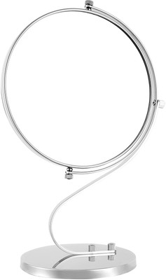 

Foolzy Makeup Mirror 8-Inch Magnifying 1x/5x Magnification Double-Sided Cut & Curvy Vanity Countertop, Shaving Mirror/Bathroom Mirror Rotating Table Top Mirror MIR-9 Bathroom Mirror(Oval)