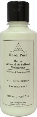 

Khadi Pure Herbal Almond & Saffron Moisturizer with Sheabutter SLS-Paraben Free(210 ml)