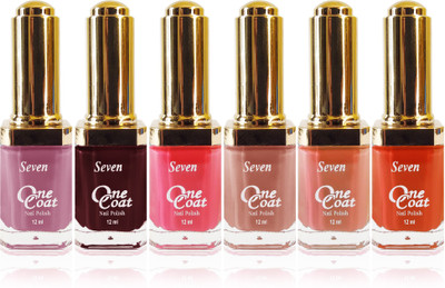 

seven one coat velvet matte nail polish exclusive color range set of 6 l purple maroon orange pink peach l brown