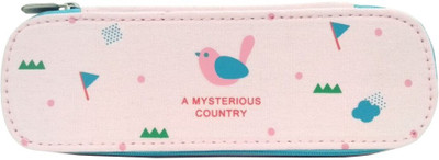 

Jadebin Country Series Country Style Art Canvas Pencil Box(Set of 1, Pink)