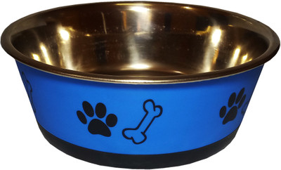 

Petshop7 Round Stainless Steel, Polyresin Pet Bowl(500 ml Blue)