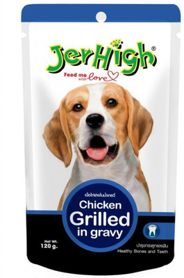 

jerhigh JerHigh Grilled in Gravy Chicken Dog Treat (120 g, Pack of 12) Chicken Dog Chew(1 kg, Pack of 12)