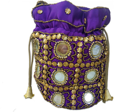 

PROGALLERY HANDMADE POUCH POTLI FOR ALL OCCASIONS Potli(Purple)
