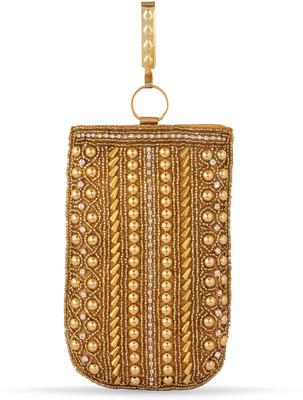 

LadyBugBag Trendy Beaded Desiner Golden Waist Clip Mobile Pouch-LBB10362 Mobile Pouch(Gold)