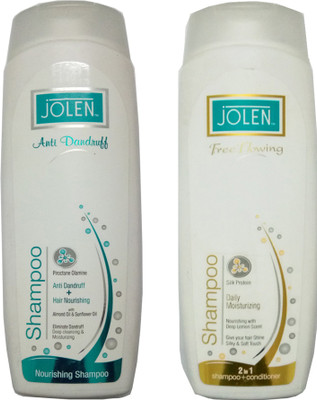 

Jolen DAILY MOISTURIZING 2 IN 1 SHAMPOO WITH CONDITIONER 350 GM+ANTI DANDRUFF & HAIR NOURISHING SHAMPOO 350 GM(350 ml)