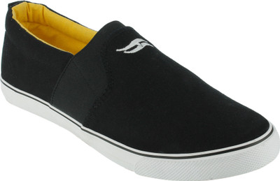 

Hot Shot Black Casual Synthetic Leather Slip On Sneakers Slip On Sneakers For Men(Black