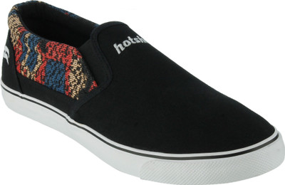 

Hot Shot Black Casual Synthetic Leather Slip On Sneakers Slip On Sneakers For Men(Black