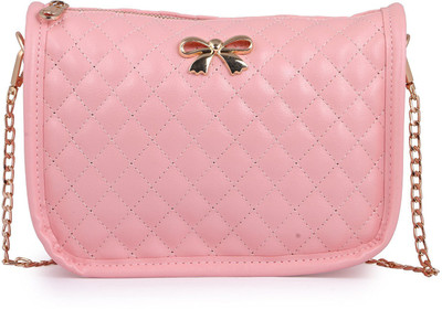 

Elprine Women Casual Pink PU Sling Bag