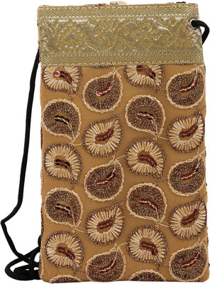 

Ratash.com Women Gold Silk Sling Bag