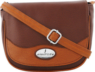 

Fantosy Women Casual Brown PU Sling Bag