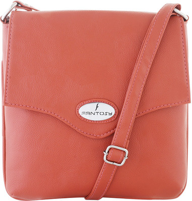 

Fantosy Women Casual Orange Leatherette Sling Bag