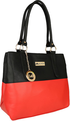 

ALTON Girls Casual Red, Black Leatherette Hand-held Bag, Black;red