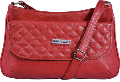 

Fantosy Women Casual Red Leatherette Sling Bag