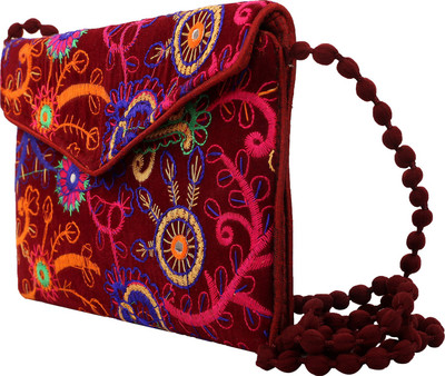 

Ratash.com Women Maroon Cotton Sling Bag