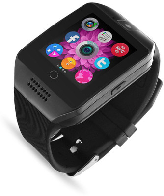 

BERRIN Q18 Bluetooth Smart Watch with Camera Support SIM Card & TF Card Pedometer Fitness Tracker Watch for Android & IOS Device Black Smartwatch(Black Strap Free Size)