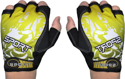 

GymWar Cycling Gloves Anti Skid Light Weight Riding Gloves Gym & Fitness Gloves (Free Size, Yellow)