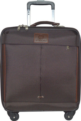 

PRAGEE EXCLUSIVE FABRIC BROWN COLOUR TROLLEY SUITCASE ( CABIN CARRY ) Cabin Luggage -  inch(Brown