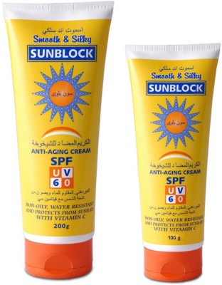 Soft Touch Sunscreen - SPF 60 PA++++ SUNBLOCK ANTI AGING CREAM WITH SUNSCREEN LOTION WITH PRE BATHING FUNCTION 100GM+200GM(300)