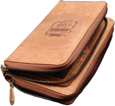 

ABYS Tan Genuine Leather Document Holder/Mobile Wallet for Women(Tan)