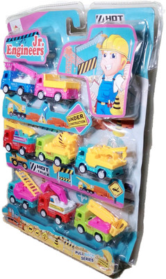 

ClueSteps Junior Engineer Vehicle Push & Pull Along Toys Construction trucks Set of 8 Pieces(Multicolor)