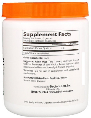

Doctor's Best Doctor's Best, L-Citrulline Powder,(200 g)