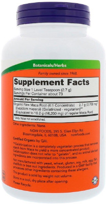 

Now Foods Now Foods, Certified Organic Maca, Pure Powder,(198 g)