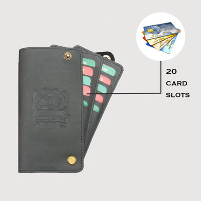 

ABYS Genuine Leather 20 Card Holder(Set of 1, Grey)