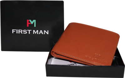 

First Man Men Brown Genuine Leather Wallet(3 Card Slots)