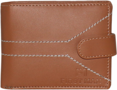 

First Man Men Brown Genuine Leather Wallet(3 Card Slots)