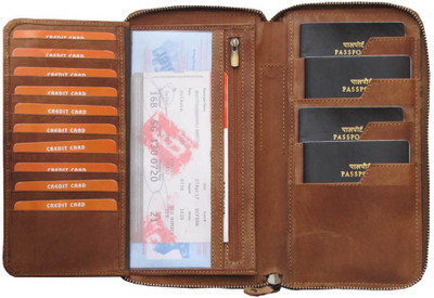 

ABYS Men Tan Genuine Leather Document Holder(10 Card Slots)