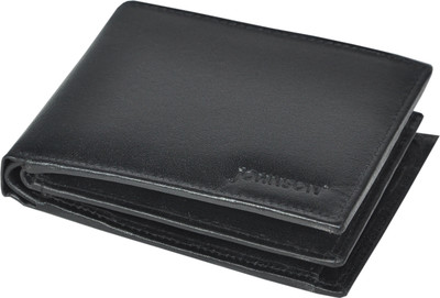 

Johnson Men Black Genuine Leather Wallet(12 Card Slots)
