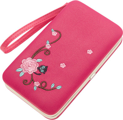

Robustrion Women Casual, Trendy Pink Artificial Leather Wallet(7 Card Slots), Rose pink