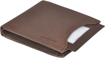 

Johnson Men Brown Genuine Leather Wallet(10 Card Slots), Black