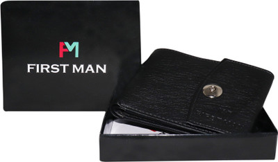 

First Man Men Black Genuine Leather Wallet(3 Card Slots)