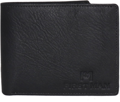 

First Man Men Black Genuine Leather Wallet(3 Card Slots)