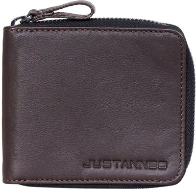 

Justanned Men Brown Genuine Leather Wallet(3 Card Slots)