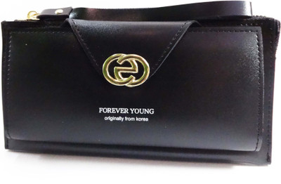 

SB Women Black Artificial Leather Wallet(8 Card Slots)