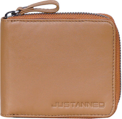 

Justanned Men Tan Genuine Leather Wallet(3 Card Slots)