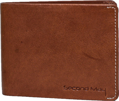 

Second May Men Tan Genuine Leather Wallet(7 Card Slots)