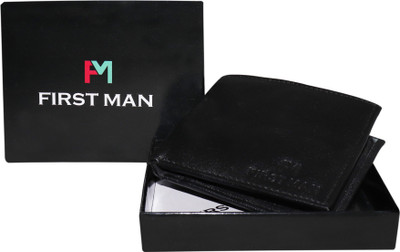 

First Man Men Black Genuine Leather Wallet(3 Card Slots)